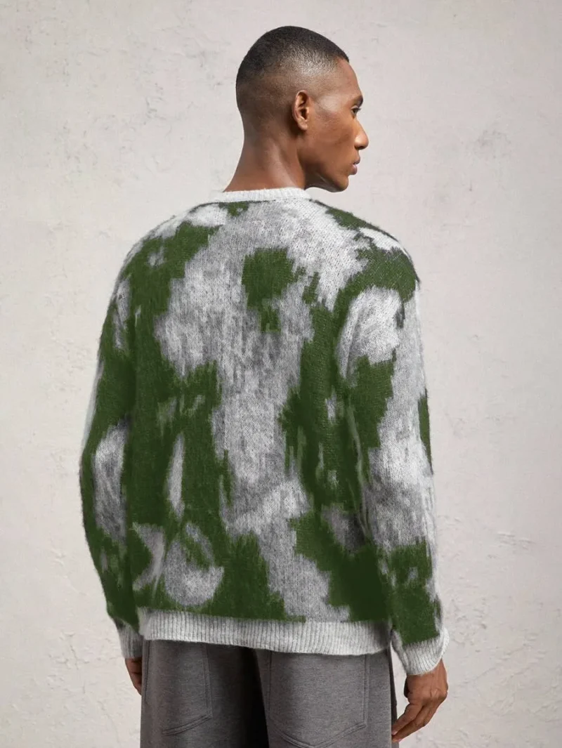Casual Men's Loose Drop Shoulder Crew Neck Long Sleeve Knit Sweater