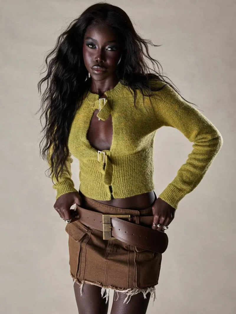Cropped Loose Knit Mohair Sweater