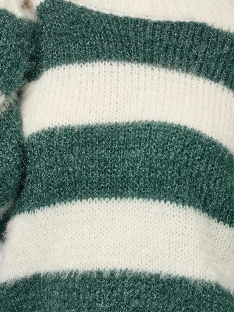 Knit Oversized Striped Pullover Winter Sweater