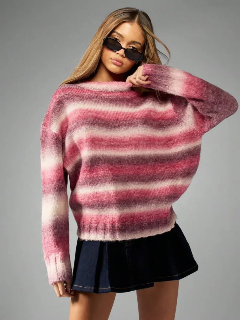 Oversized Stripe Knit Sweater