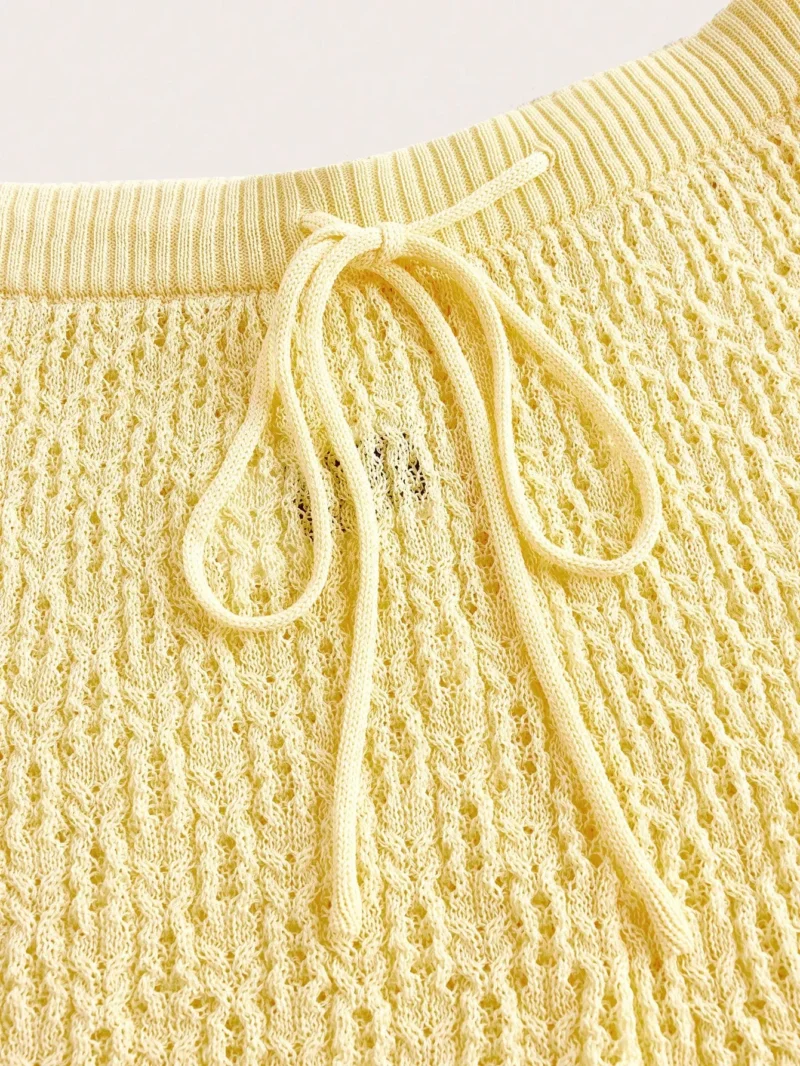 Bright Yellow Knitted Camisole Casual Commute & Vacation
