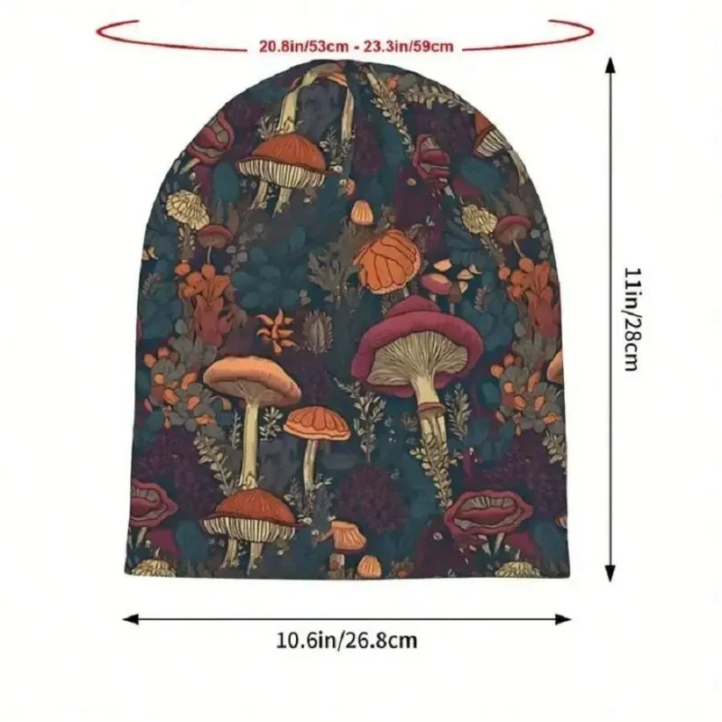 Mushroom Pattern Beanie Hat Windproof Pullover Cap