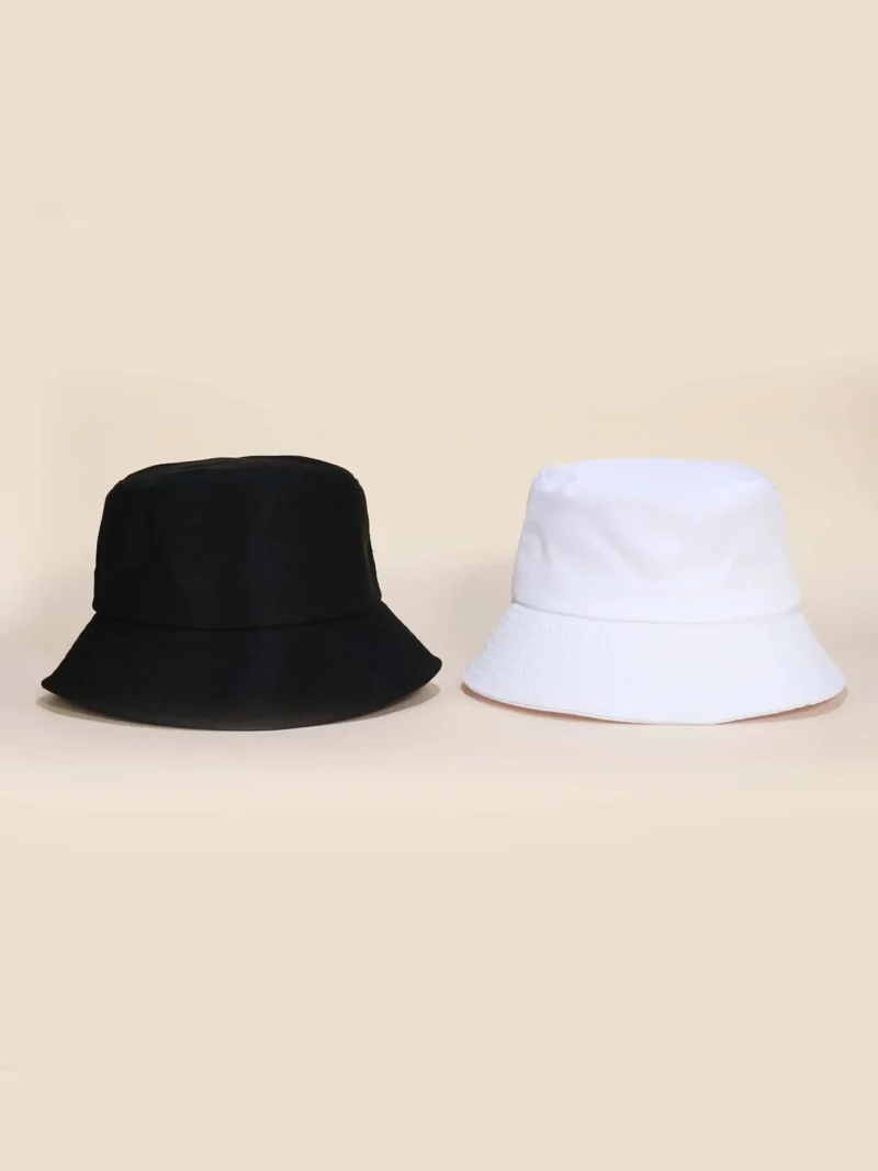 Black & White Solid Bucket Hat