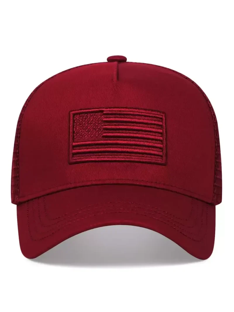 American Flag Embroidery Trucker Mesh Cap
