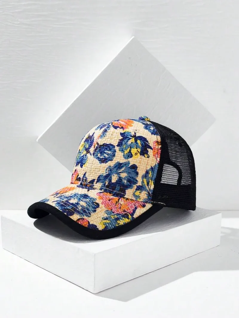 Floral Print Breathable Mesh Trucker Hat