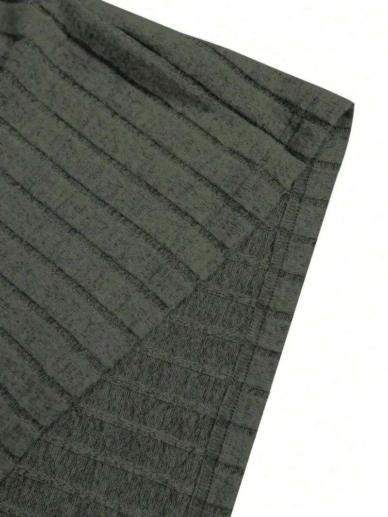 Men Ribbed Knit Polo Shirt