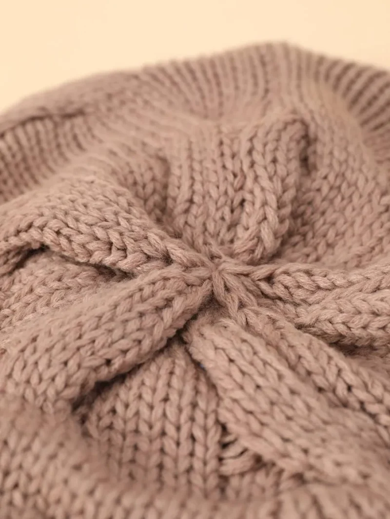 Solid Color Knitted Oversized Berets Lightweight Elastic Beanies
