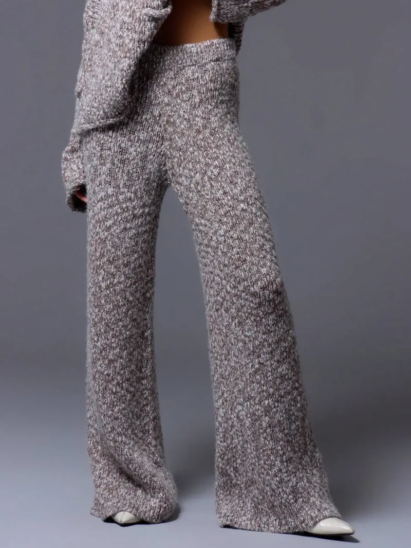 Knit Wide Leg Trousers Spring