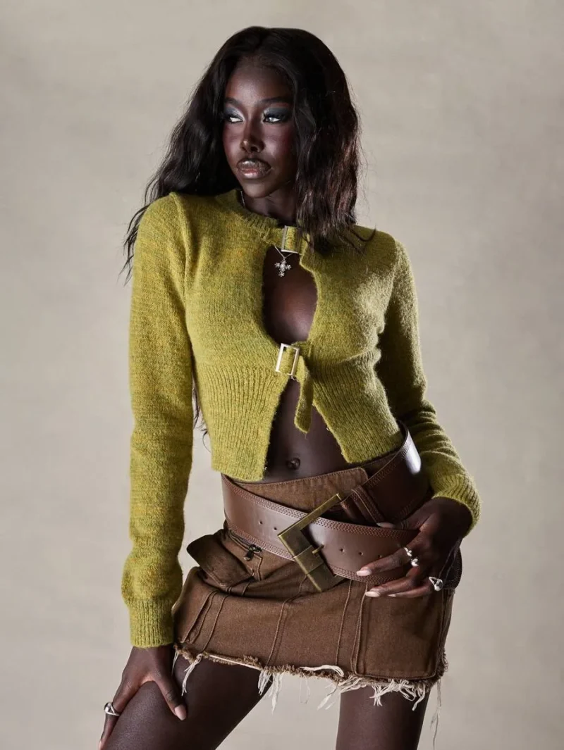 Cropped Loose Knit Mohair Sweater