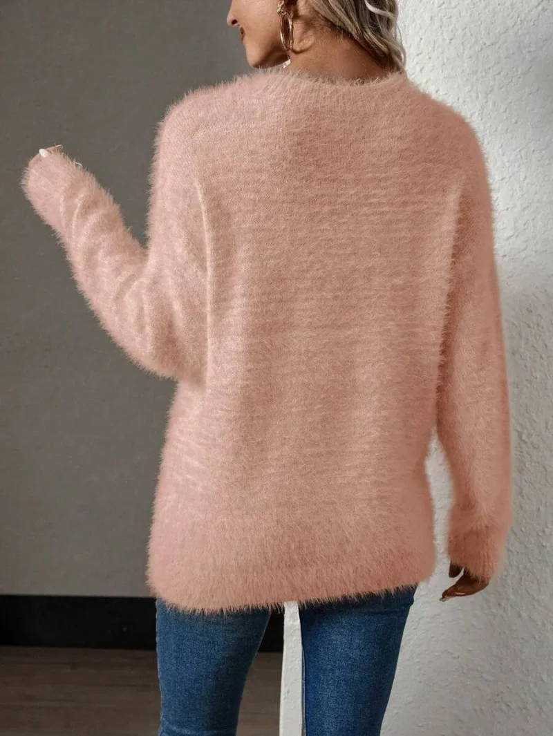 Women's Plush Knit Drop Shoulder Sweater