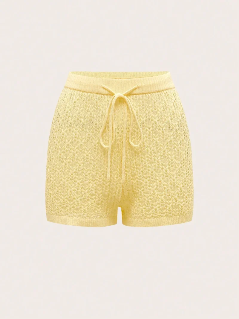 Bright Yellow Knitted Camisole Casual Commute & Vacation