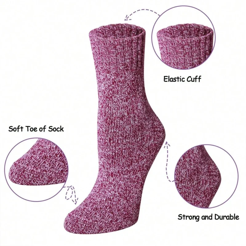 Women Knitted Socks Winter Warm Self