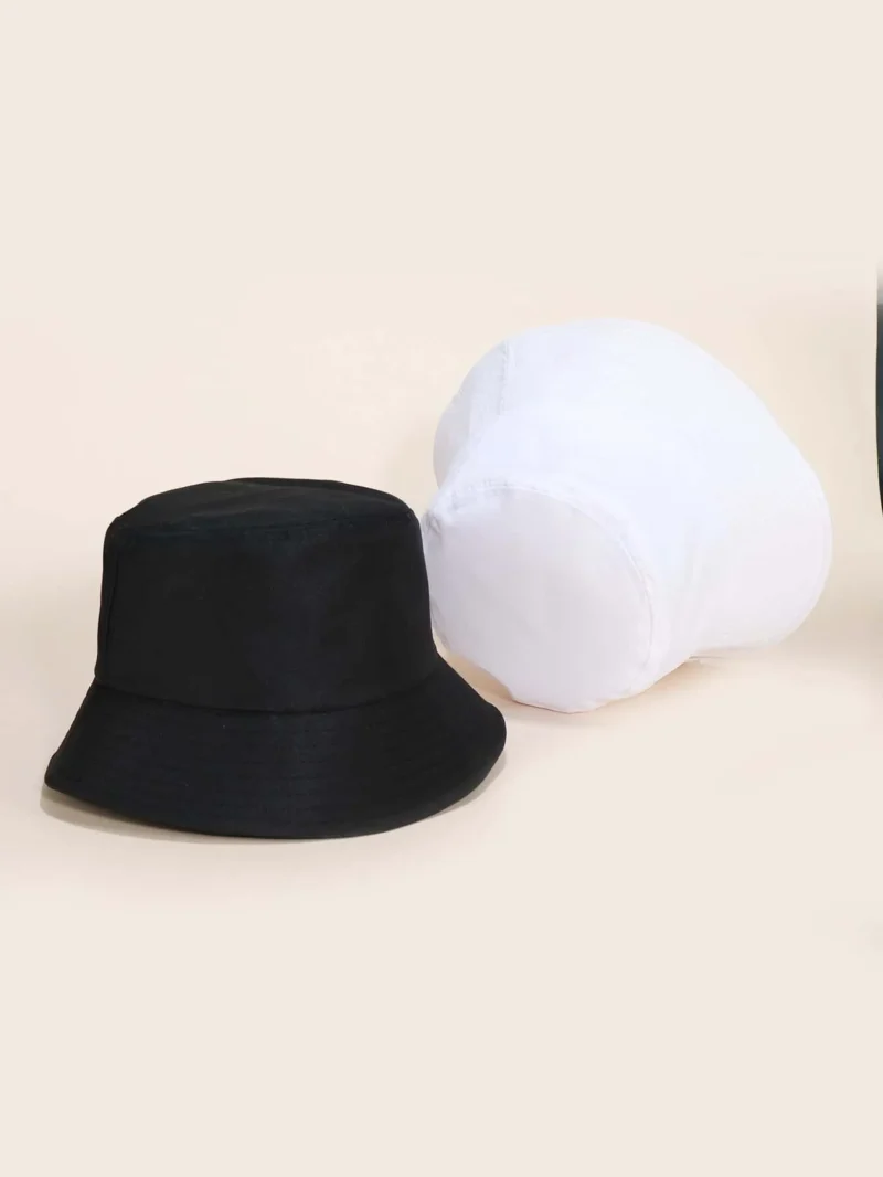 Black & White Solid Bucket Hat