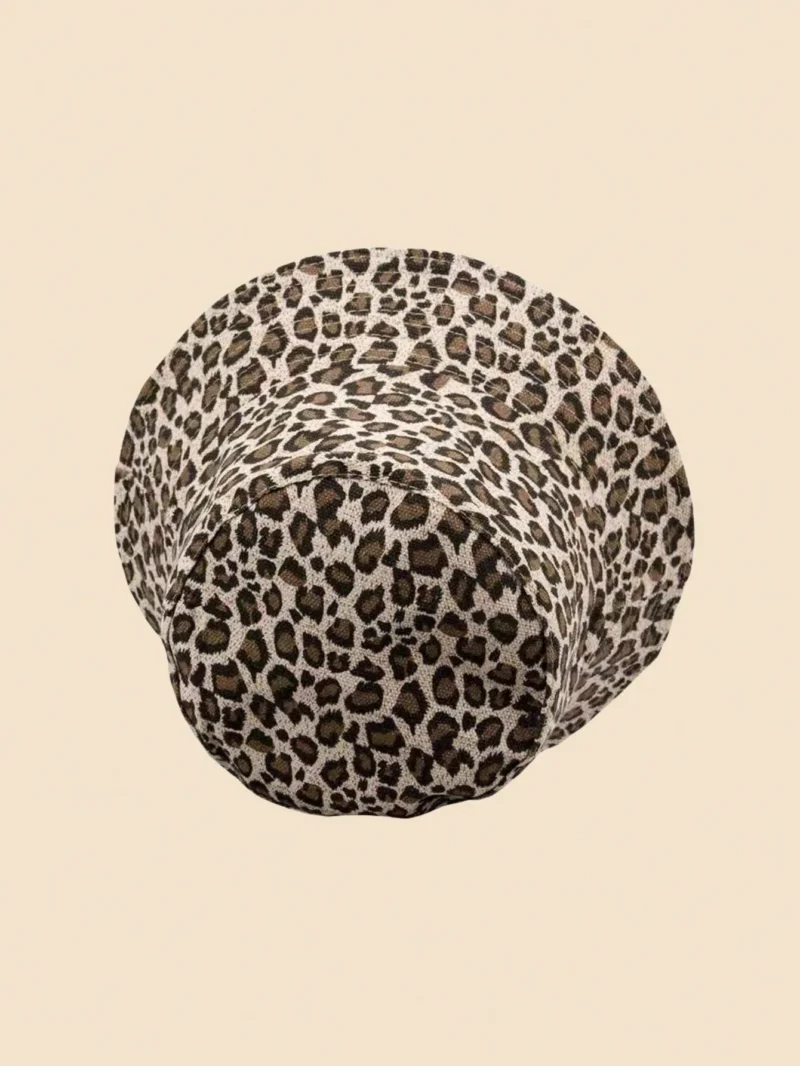 Leopard Print Linen Reversible Bucket Hat
