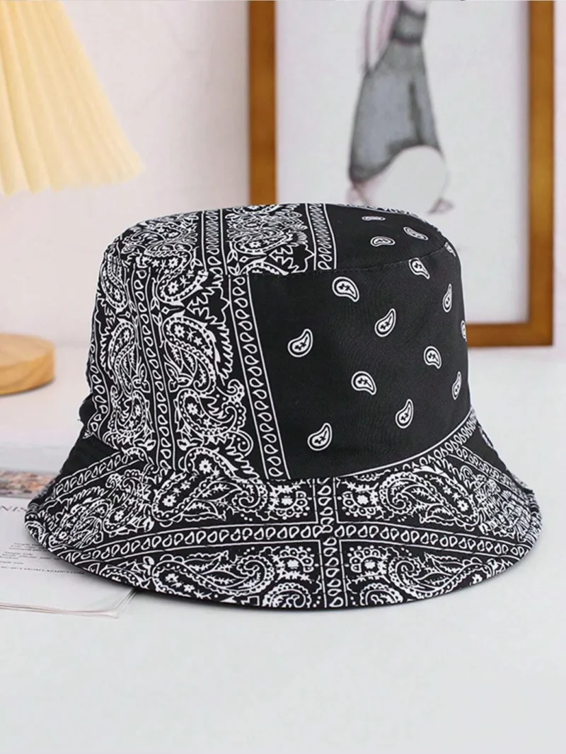Paisley Flower Print Bucket Hat