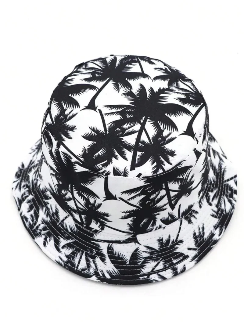 Palm Tree Pattern Printed Reversible Bucket Hat