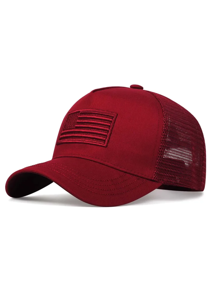 American Flag Embroidery Trucker Mesh Cap