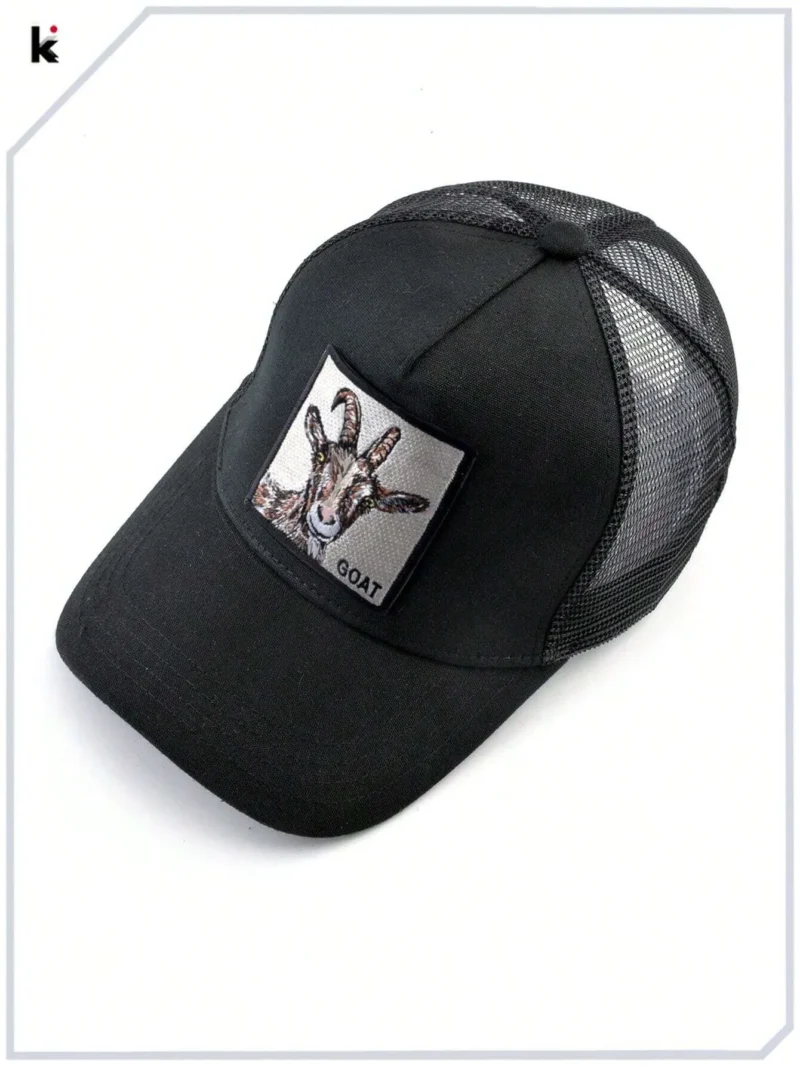 Embroidered Goat Patch Trucker Hat