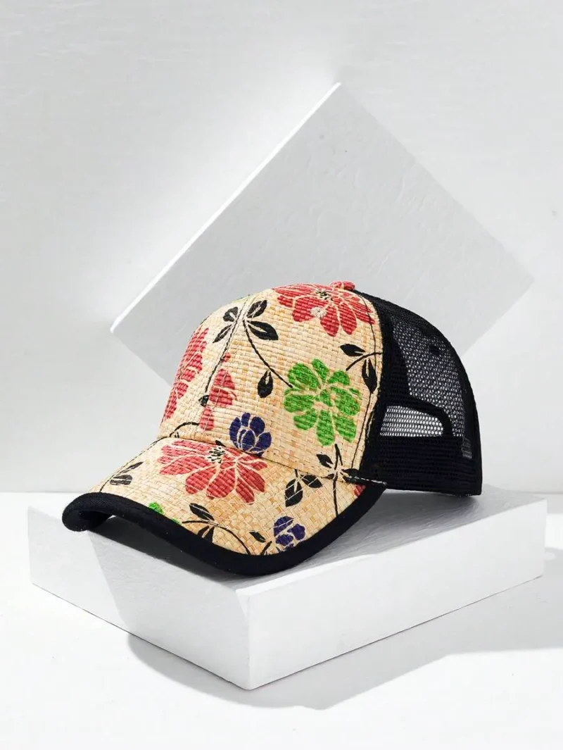 Floral Print Breathable Mesh Trucker Hat