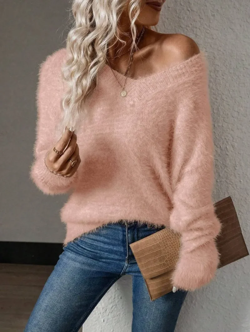 Women's Plush Knit Drop Shoulder Sweater