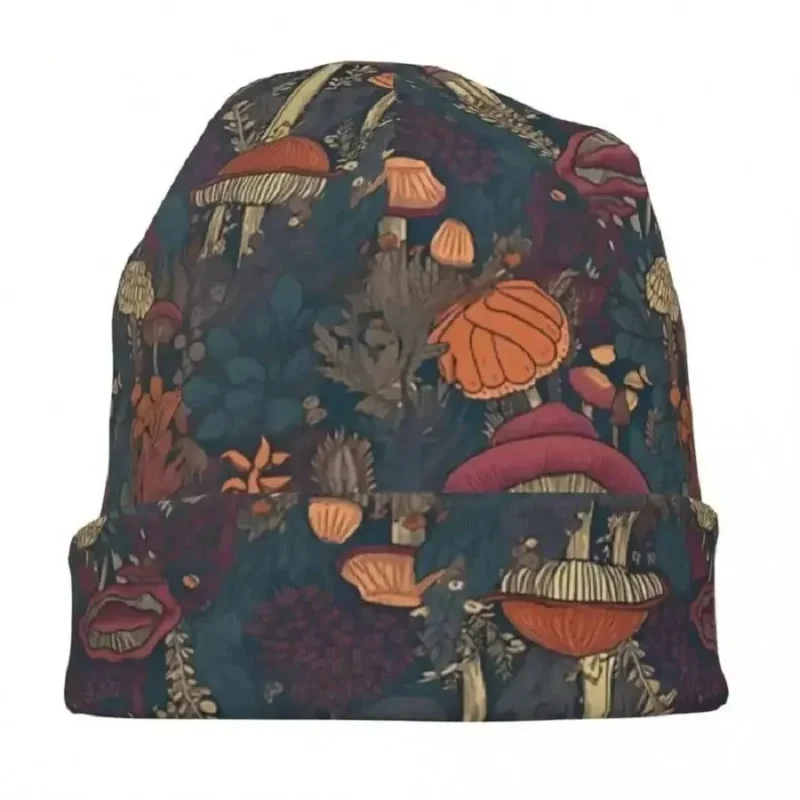 Mushroom Pattern Beanie Hat Windproof Pullover Cap