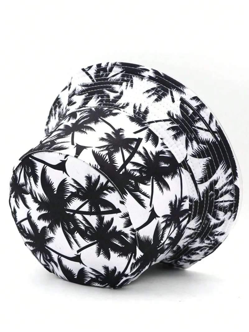 Palm Tree Pattern Printed Reversible Bucket Hat