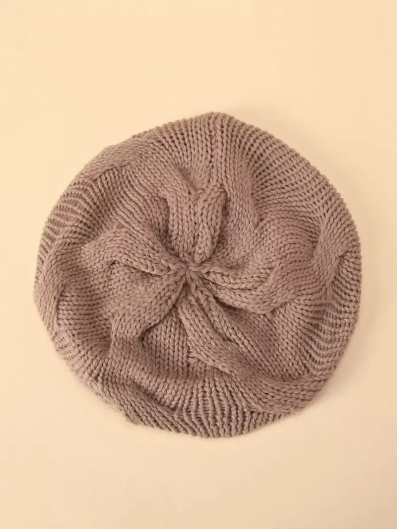 Solid Color Knitted Oversized Berets Lightweight Elastic Beanies