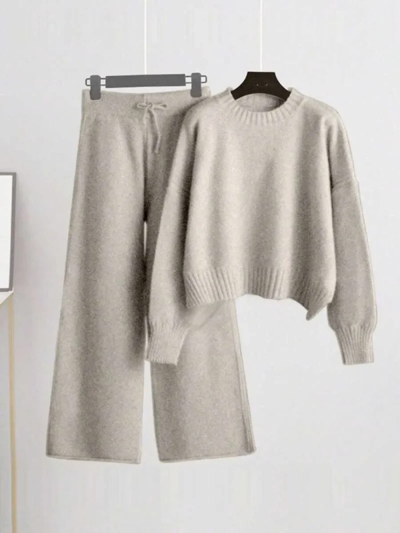 Drawstring Waist Knit Pants