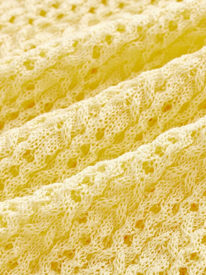 Bright Yellow Knitted Camisole Casual Commute & Vacation
