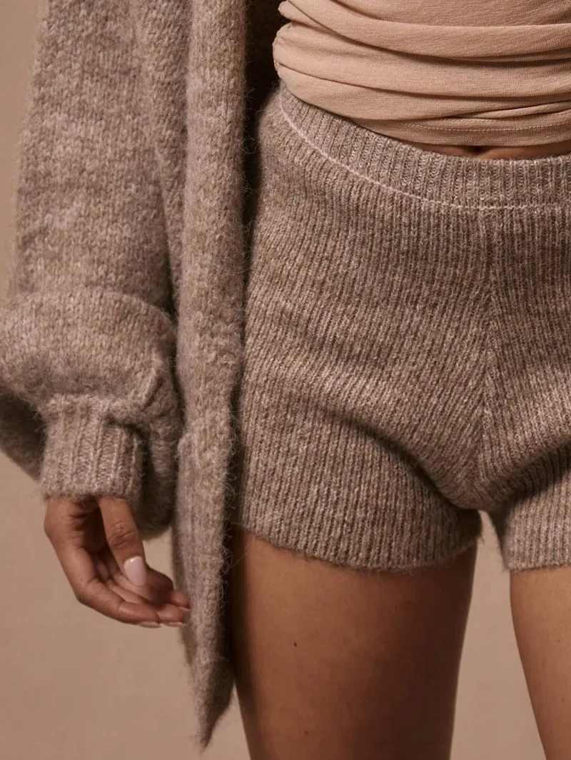 Western Knit Mini Sweater Shorts