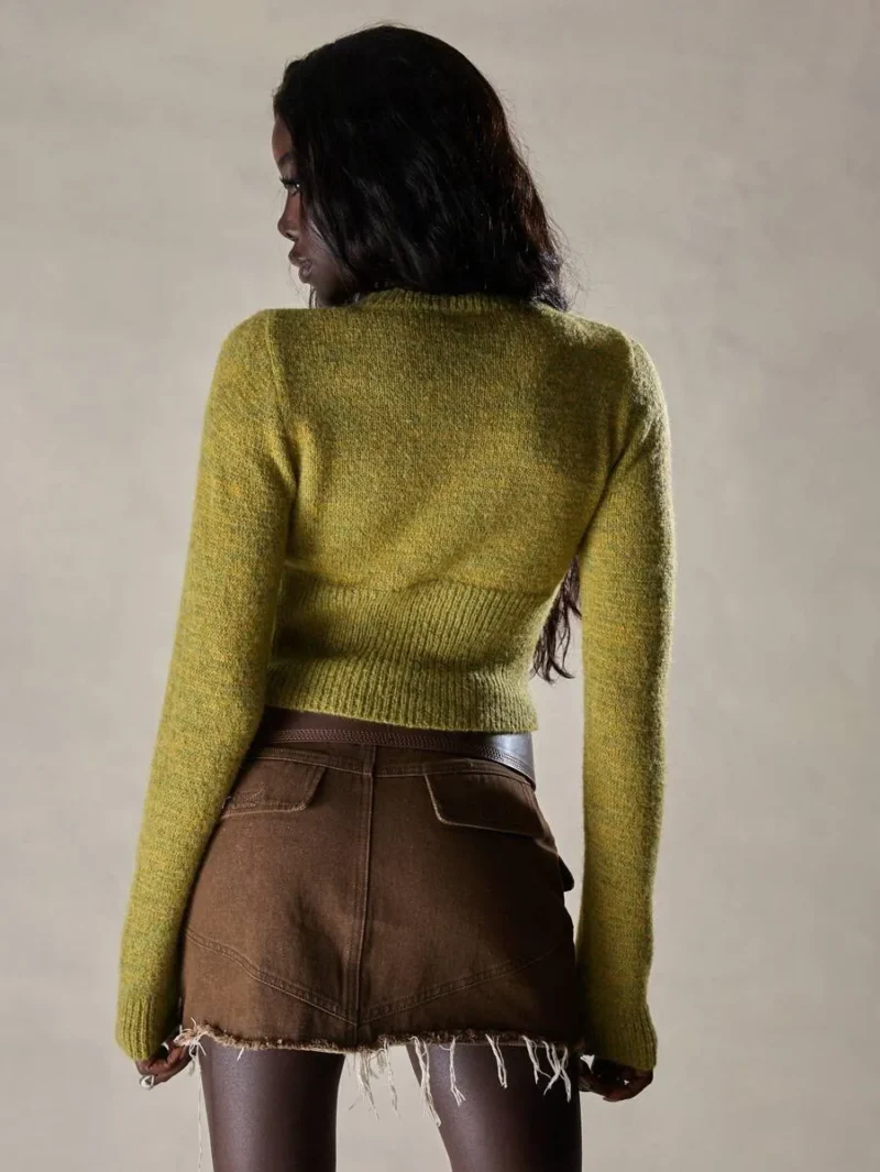 Cropped Loose Knit Mohair Sweater