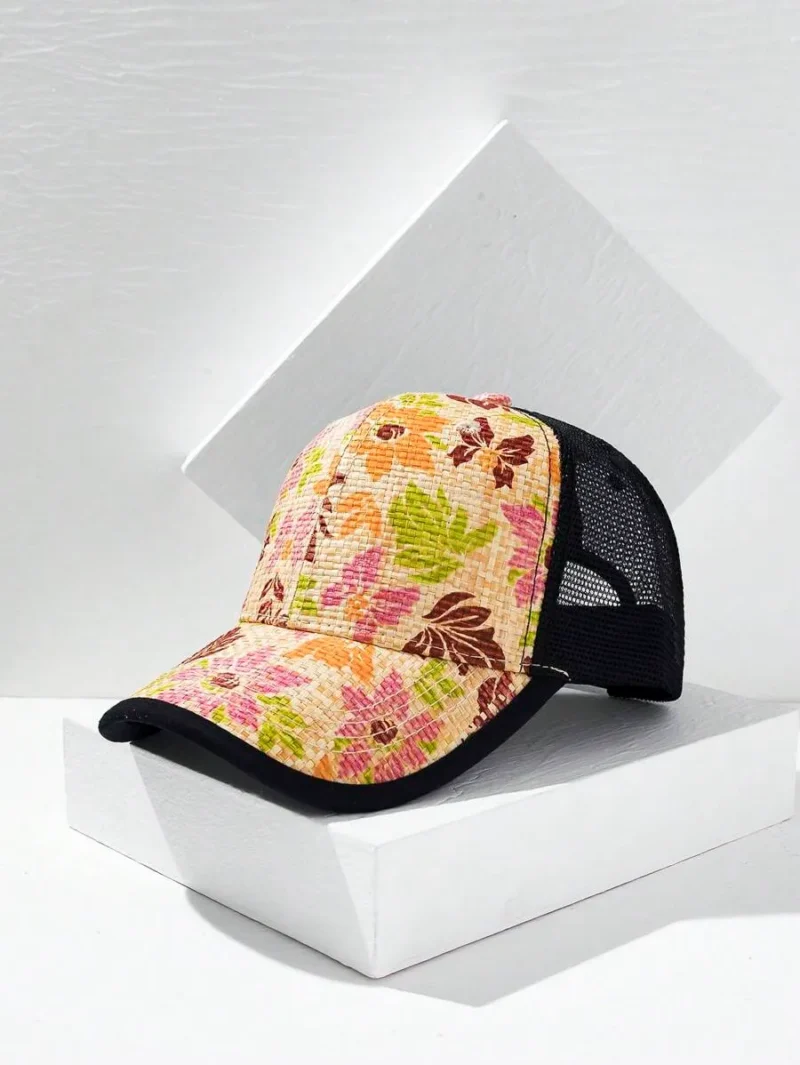 Floral Print Breathable Mesh Trucker Hat