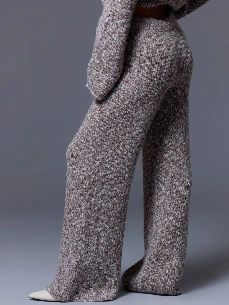 Knit Wide Leg Trousers Spring