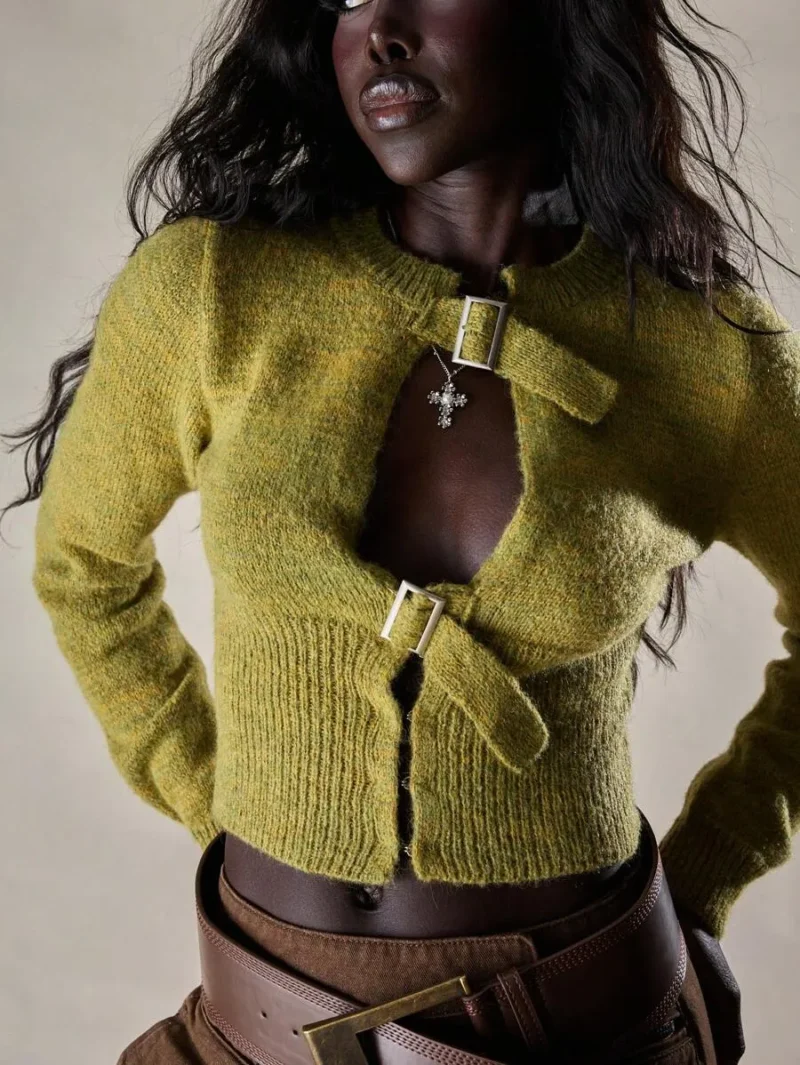 Cropped Loose Knit Mohair Sweater