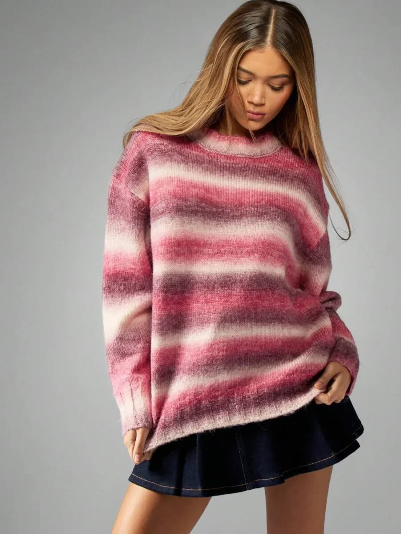 Oversized Stripe Knit Sweater