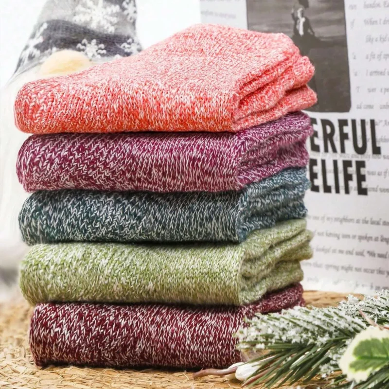 Women Knitted Socks Winter Warm Self