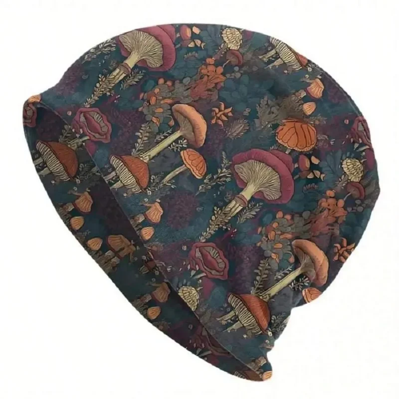 Mushroom Pattern Beanie Hat Windproof Pullover Cap