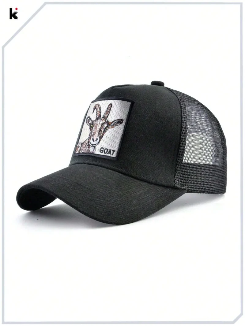Embroidered Goat Patch Trucker Hat