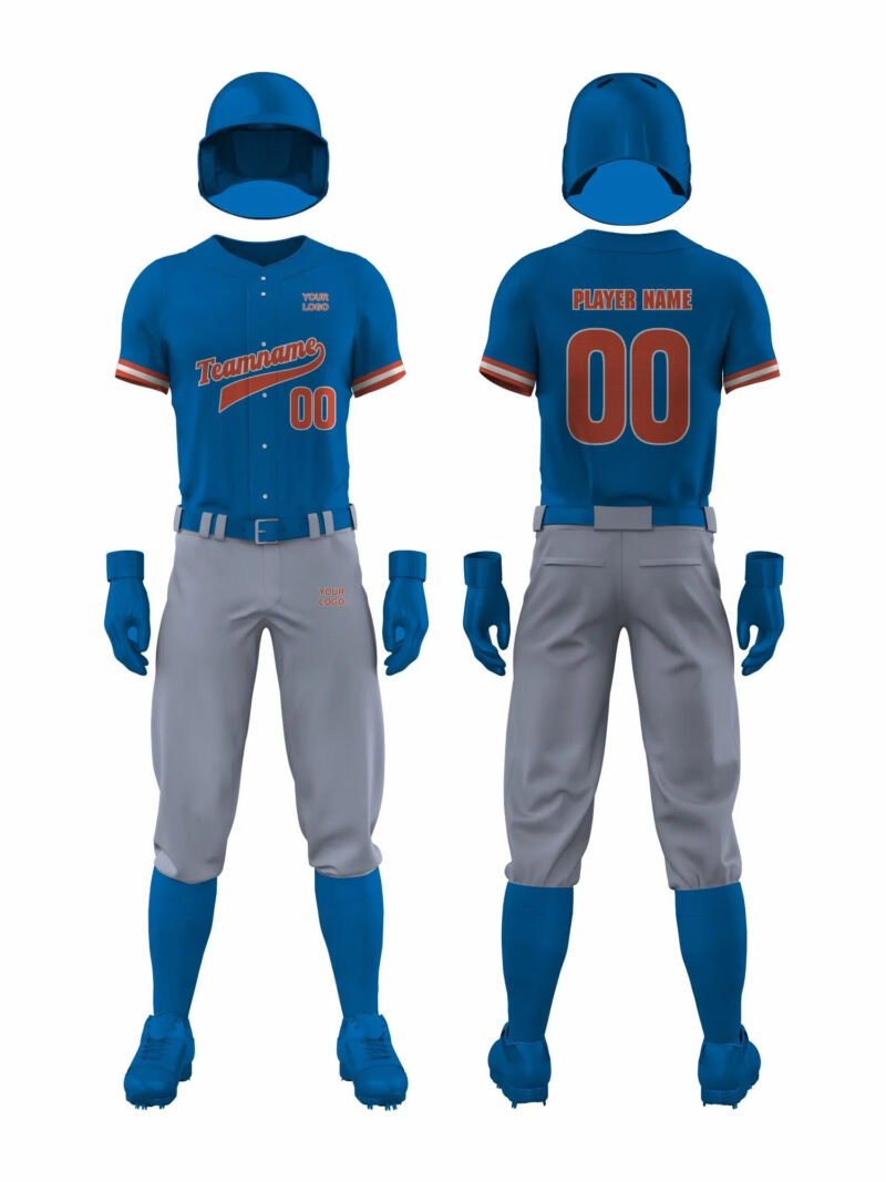 Blue and Grey Softball Uniform