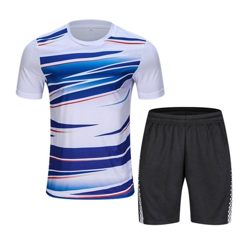 Blue and White Badminton Uniform