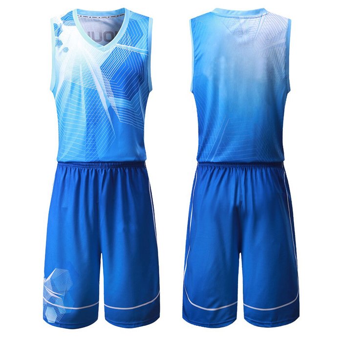 Blue and White Basketball Uniform