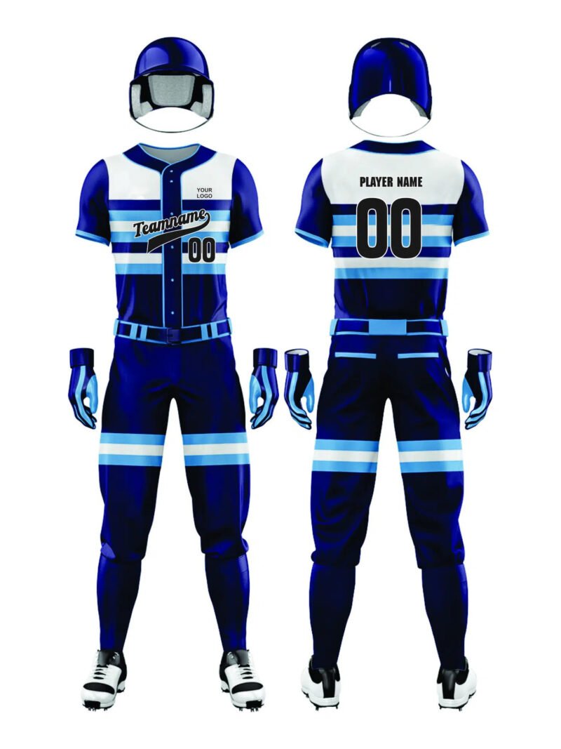 Blue and White Softball Uniform