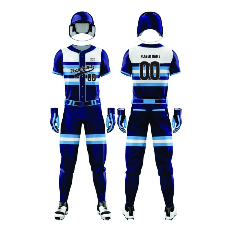 Blue and White Softball Uniform