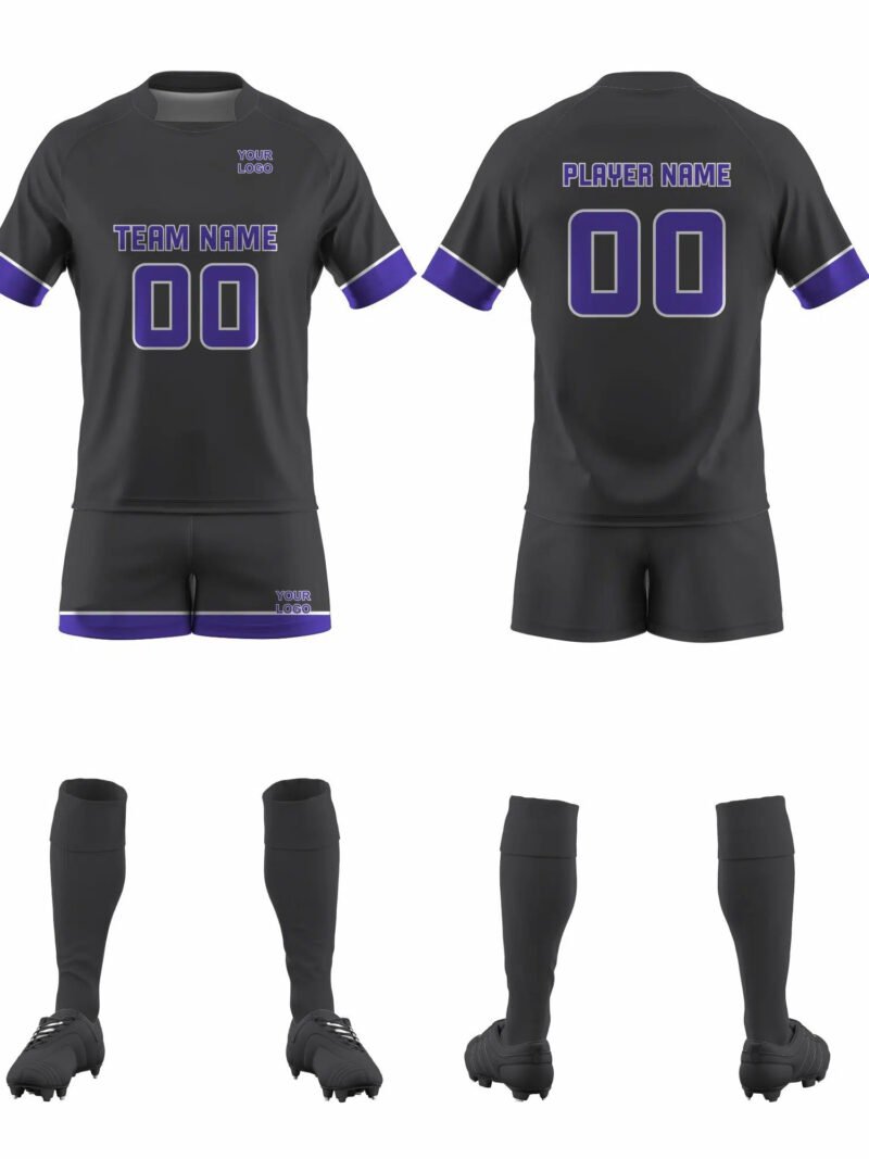 Dark Grey and Purple Lacrosse Uniform