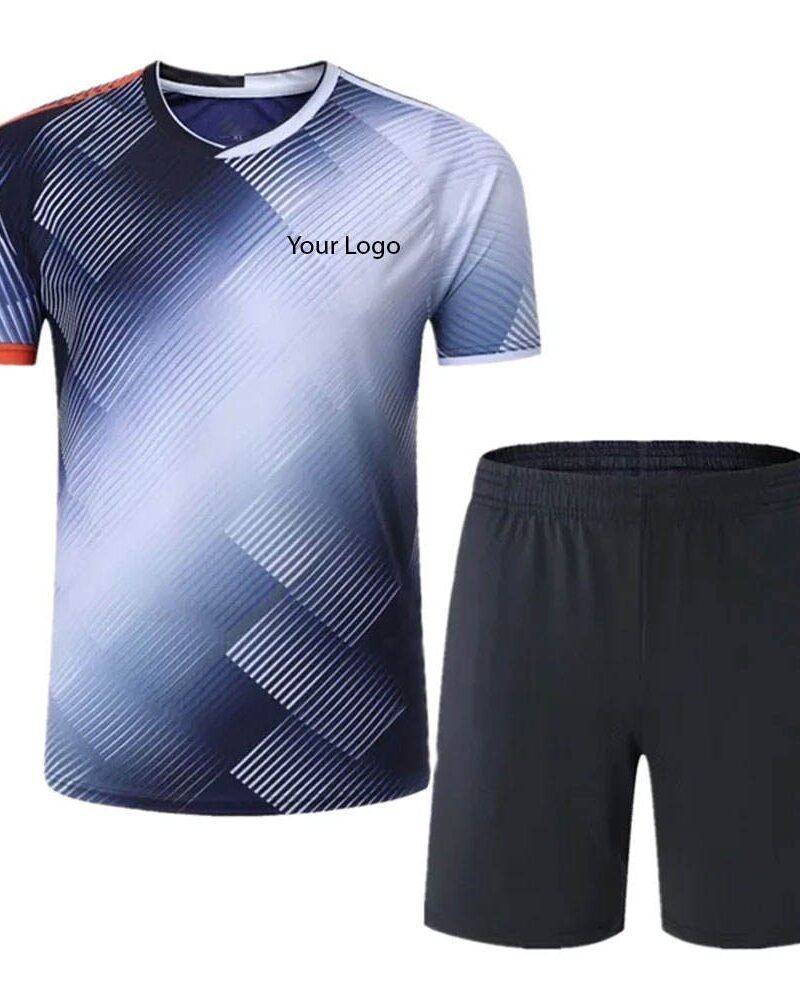 Grey and Blue Badminton Uniform