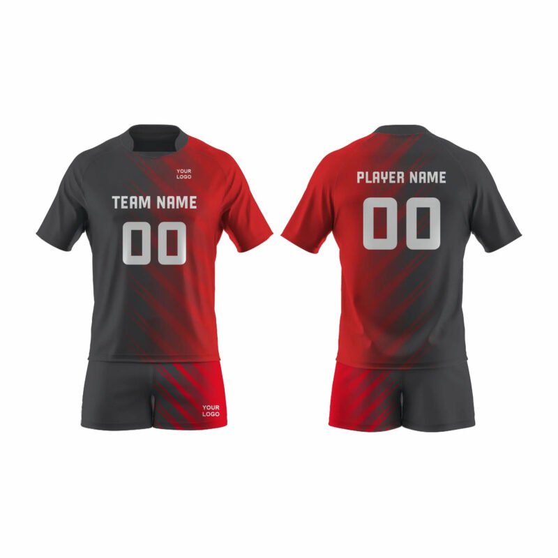 Grey and Red Volleyball Uniform