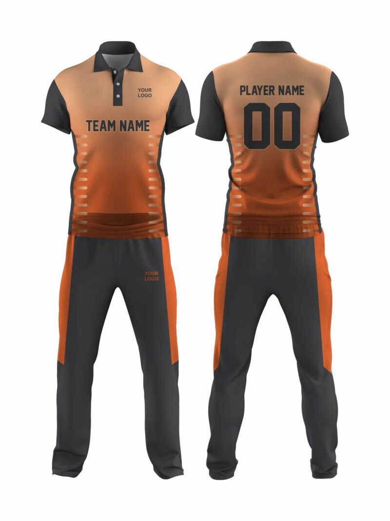 Orange and Grey Cricket Uniform