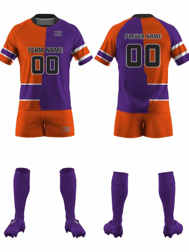 Orange and Purple Lacrosse Uniform