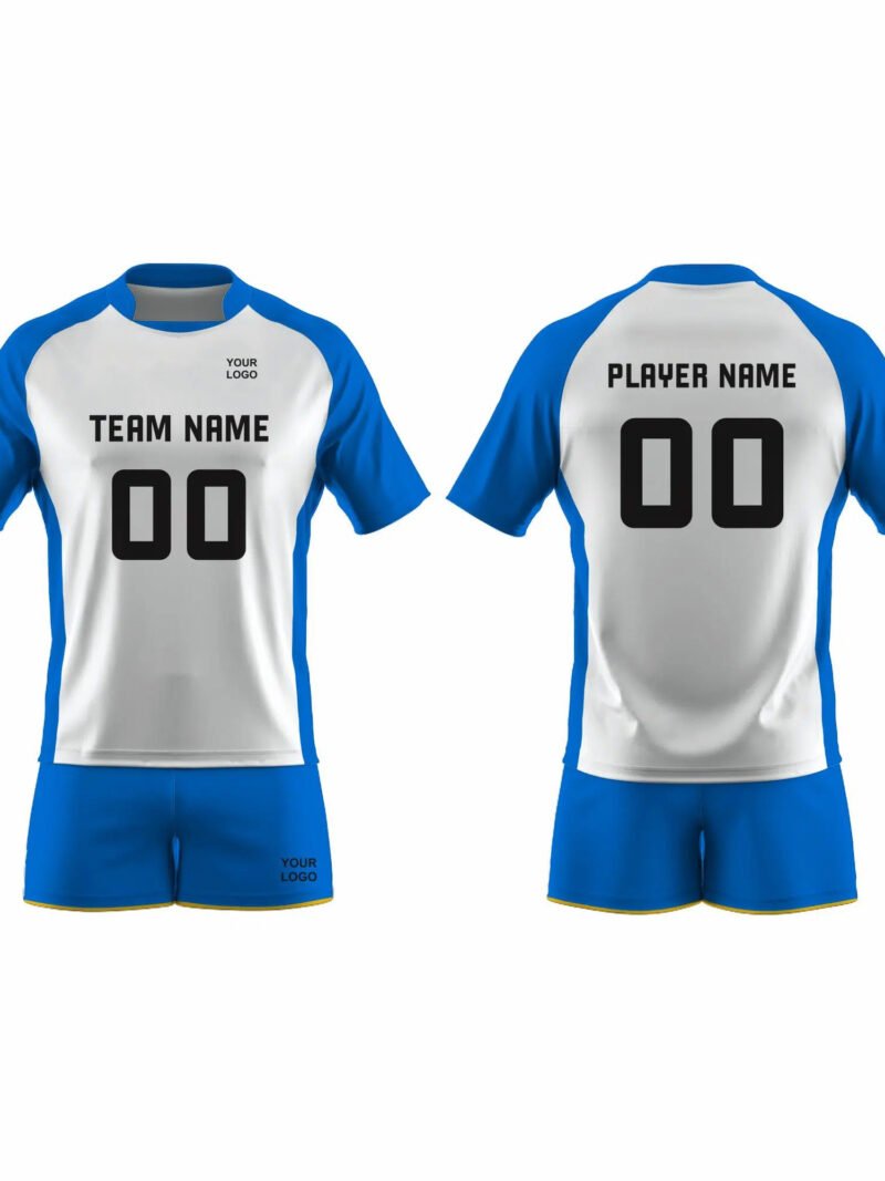 White and Blue Volleyball Uniform