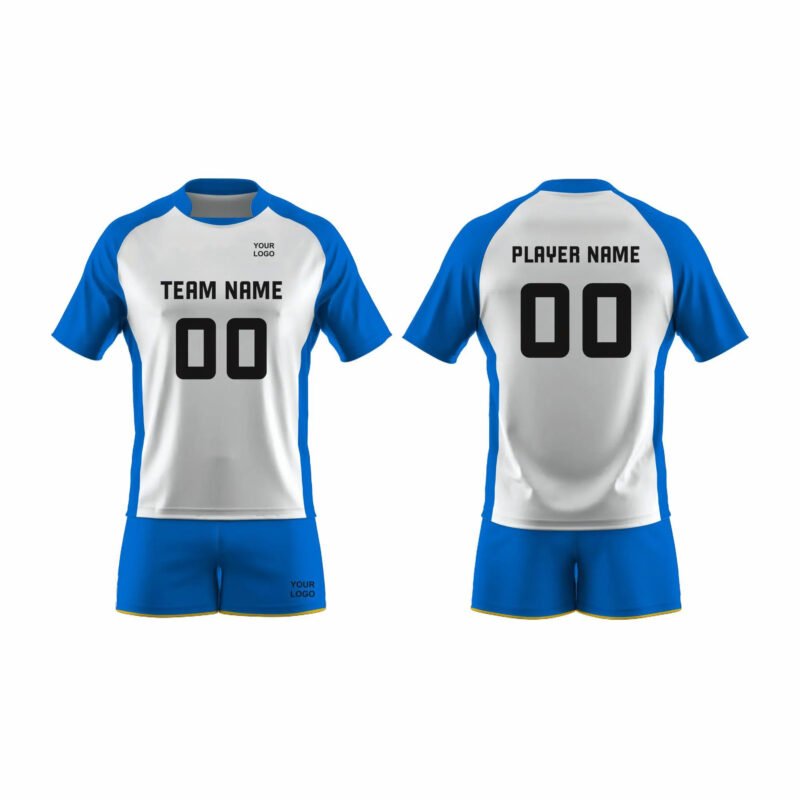 White and Blue Volleyball Uniform